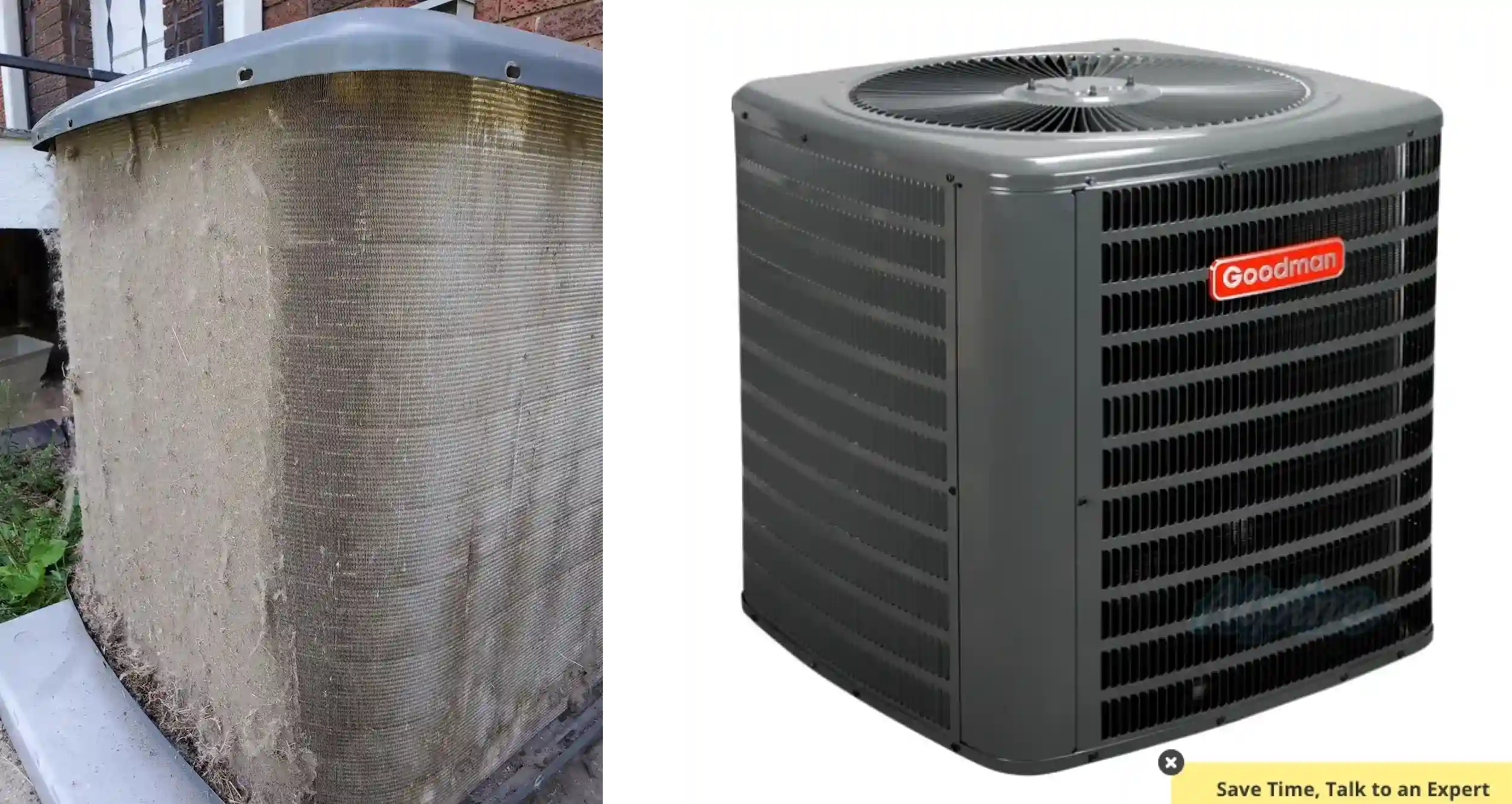 Before and after dirty air condenser versus brand new unit. 
